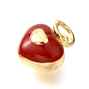 Brass FireBrick Enamel Charms KK-D356-14G-2