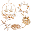 Alloy Crossbody Bags & Alligator Hair Clips & Bib Necklaces & Earrings & Charm Bracelets Sets SJEW-UN0001-14-1