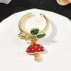 Brass Micro Pave Cubic Zirconia Cuff Rings RJEW-A069-04G-4