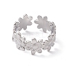 Non-Tarnish 304 Stainless Steel Ring Flower Wrap Open Cuff Ring for Women LS-RJEW-C045-17P-2