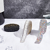 3Yards 3 Style Plastic Glitter Hotfix with Resin Rhinestone DIY-BC0003-35-5
