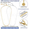 6Pcs 2 Colors 304 Stainless Steel Paperclip Chain Necklaces NJEW-SC0001-58A-2