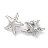 304 Stainless Steel Starfish Stud Earrings EJEW-D281-30S-2