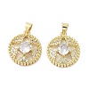 Rack Plating Star Brass Micro Pave Cubic Zirconia Pendants KK-E102-09G-1