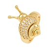 Brass Micro Pave Clear Cubic Zirconia Cuff Rings RJEW-P155-02G-4