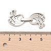 Brass Micro Pave Clear Cubic Zirconia Fold Over Clasps KK-C075-08P-3
