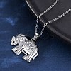 Elephant 304 Stainless Steel Pendant Necklaces NJEW-H059-06P-2