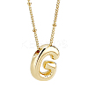 1pc Brass Chain with Alloy Letter Pendants Necklaces NJEW-LP0001-41G-G-1