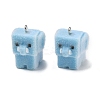 Flocking Opaque Resin Pendants RESI-F064-A22-1