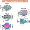 10Pcs 5 Style 304 Stainless Steel Pendant Rhinestone Cabochons STAS-UN0031-94-6