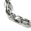 304 Stainless Steel Rhombus Link Chain Bracelets for Women Men BJEW-C063-09AS-2