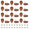 15 Pair Walnut Wood Stud Earring Findings STAS-UN0055-14A-1