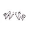 Gunmetal Plated Alloy Letter Pendants PALLOY-P097-03-W-1