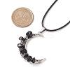 2Pcs 2 Styles Tibetan Style Alloy Moon Pendant Necklaces Set NJEW-JN04608-3
