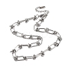 304 Stainless Steel Oval Knot Link Chain Necklaces for Women Men NJEW-P321-02P-4