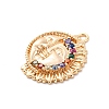 Brass Micro Pave Cubic Zirconia Pendants KK-D360-23G-2