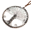 Brass & Natural Quartz Crystal Chips Pendant Decorations HJEW-Z007-05R-10-2