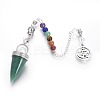 Chakra Jewelry Natural Green Aventurine Cone Dowsing Pendulums G-G771-E05-2