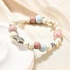 Porcelain Beads & Synthetic Howlite Beads Stretch Bracelets for Women LS-BJEW-D307-02A-5