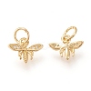 Brass Micro Pave Clear Cubic Zirconia Charms ZIRC-I044-38G-2