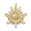 Rack Plating Brass Micro Pave Cubic Zirconia Pendants KK-Z071-56G-1