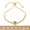 Brass Micro Pave Cubic Zirconia Slider Bracelets for Women LS-BJEW-S158-08G-02-5