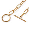 304 Stainless Steel Paperclip Chain Bracelets BJEW-TA0003-04-3