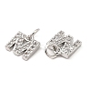 Brass Micro Pave Grade AAA Cubic Zirconia Charms ZIRC-P067-11P-M-NR-3