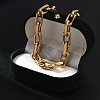 Ion Plating(IP) 304 Stainless Steel Paperclip Chain Necklaces for Women Men NJEW-U019-03G-2