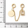 Brass Micro Pave Clear Cubic Zirconia Cable Chain European Beads KK-G531-07A-G-3