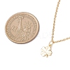 Clover Brass Pendant 304 Stainless Steel Cable Chain Necklaces for Women NJEW-JN05601-01-4