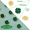 12Pcs Saint Patrick's Day Alloy Enamel Shamrock Brooch JEWB-FH0001-64B-5