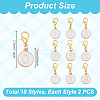 20Pcs 10 Styles Alloy Enamel Pendant Locking Stitch Markers HJEW-PH02070-4