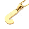 Ion Plating(IP) Initial Letter 304 Stainless Steel Pendant Necklaces NJEW-M199-01G-J-2