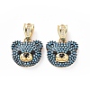 Brass Micro Pave Cubic Zirconia Pendants ZIRC-F136-01G-05-2