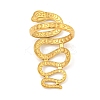 Ion Plating(IP) 304 Stainless Steel Snake Wrap Open Cuff Ring for Women RJEW-A043-29G-3