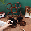 1Pcs 5-Slot Octagonal Acacia Wood Plexiglass Visible Window Watch Organizer Boxes CON-OC0001-72-3