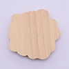 Natural Solid Rubber Wood Carved Onlay Applique Craft WOOD-WH0108-77-2