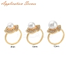 Brass Micro Pave Clear Cubic Zirconia Peg Bails Cuff Finger Ring Settings KK-T062-109G-NF-4