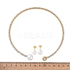 Round Plastic Imitation Pearl Stud Earrings & Cubic Zirconia Rhinestone Cuff Choker Necklaces Sets SJEW-U003-07G-5