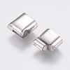 Tarnish Resistant Rectangle 304 Stainless Steel Magnetic Clasps with Glue-in Ends STAS-M195-11-4