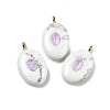 Natural Howlite & Cubic Zirconia Pendants G-Z076-01G-07-1