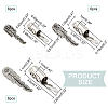  18Pcs 3 Size Alloy Closed Cover Clasp Head FIND-NB0004-25-2