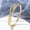 Ion Plating(IP) 304 Stainless Steel Polymer Clay Rhinestone Hinged Bangles for Women LS-BJEW-A011-16G-1