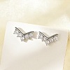 Brass Micro Pave Clear Cubic Zirconia Stud Earrings EJEW-R016-26P-06-2