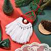 Christmas Handmade Woven Macrame Cotton Thread Santa Claus Pendant Decorations HJEW-JM02455-04-2