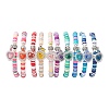 Natural Gemstone & MIYUKI Seed Beads Heart Charm Bracelets BJEW-MZ00084-4