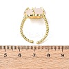 Flower Natural Mixed Stone Cuff Rings RJEW-G366-01G-7