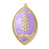Rack Plating Brass Enamel with Cubic Zirconia Pendant KK-A229-32G-2