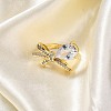 Adjustable Rack Plating Brass Clear Cubic Zirconia Finger Rings for Women RJEW-M028-09G-5